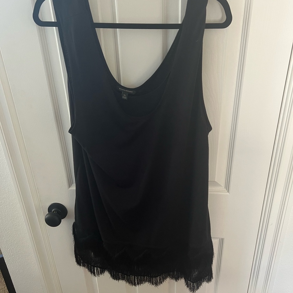 Banana Republic Black Tank Top with Lace Hem with another tank top underneath